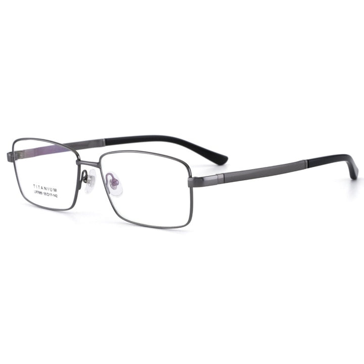 Bclear Men's Full Rim Square Titanium Eyeglasses Lb7889 Full Rim Bclear Gray  