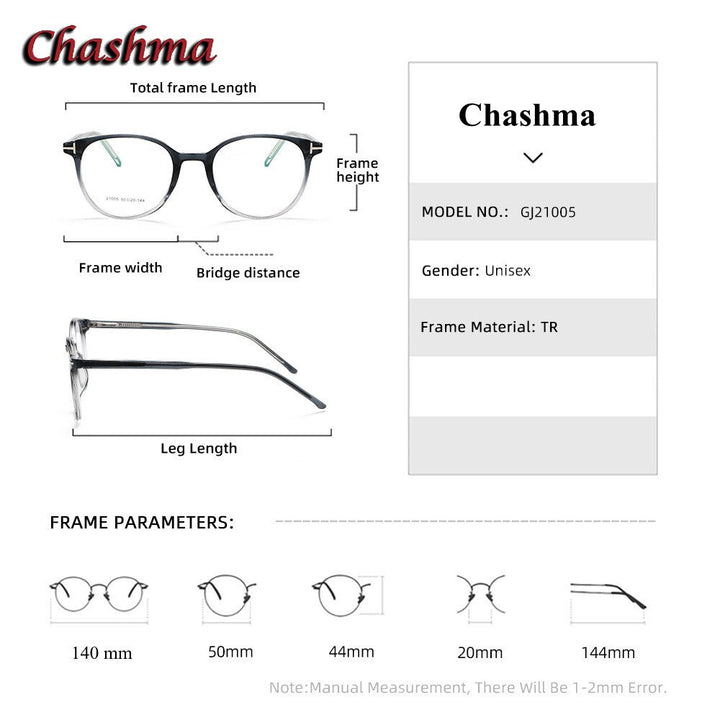 Chashma Ochki Men's Full Rim Round Titanium Acetate Eyeglasses 21005 Full Rim Chashma Ochki   