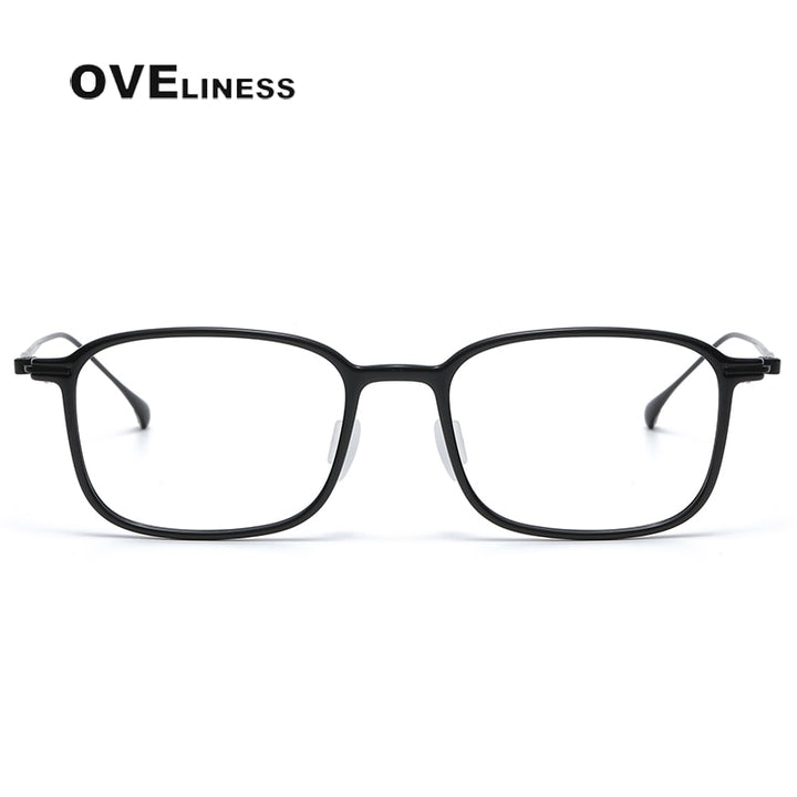 Oveliness Unisex Full Rim Square Acetate Titanium Eyeglasses 8644 Full Rim Oveliness   