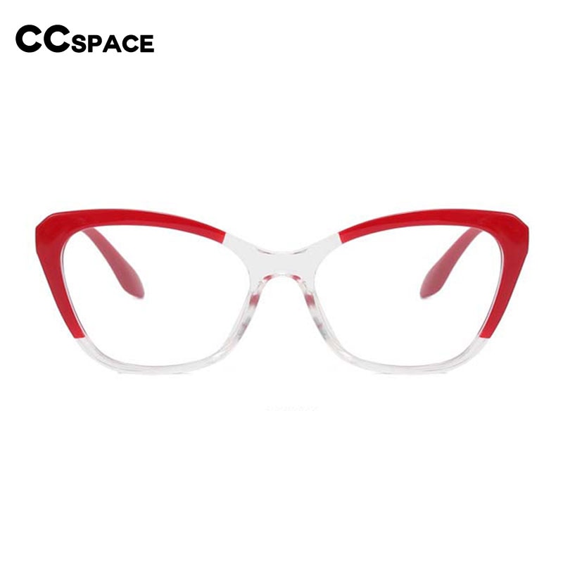 CCSpace Women's Full Rim Large Cat Eye Tr 90 Titanium Frame Eyeglasses 54571 Full Rim CCspace   