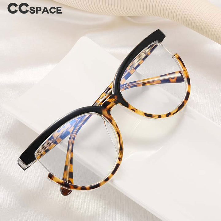 CCspace Women's Full Rim Square Cat Eye Tr 90 Titanium Eyeglasses 54964 Full Rim CCspace   