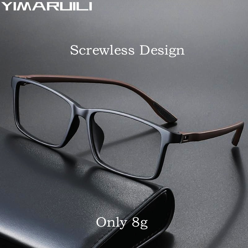Yimaruili Unisex Full Rim Square Tr 90 Screwless Eyeglasses 20-32-33-34 Full Rim Yimaruili Eyeglasses   