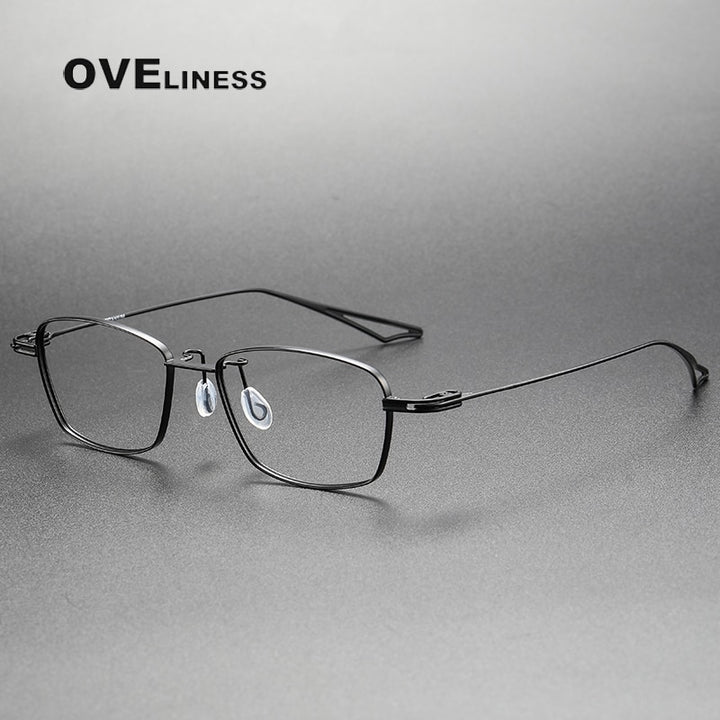 Oveliness Unisex Full Rim Square Titanium Eyeglasses Act-Two Full Rim Oveliness black  