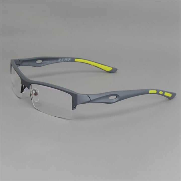Cubojue Unisex Semi Rim Square Tr 90 Titanium Sport Myopia Eyeglasses Optional Photochromic Reading Glasses Cubojue no function lens 0 grey 