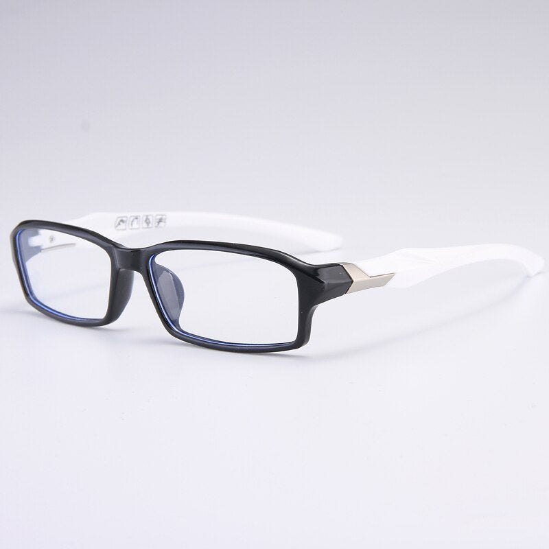 Bclear Men's Full Rim Rectangle Tr 90 Titanium Sport Eyeglasses My6059 Full Rim Bclear Black White  