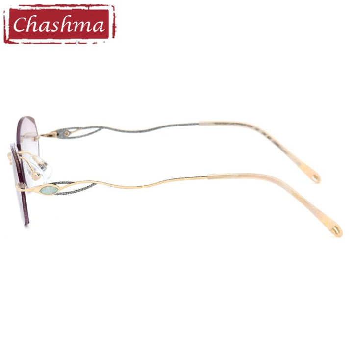 Chashma Women's Rimless Square Diamond Cut Titanium Frame Eyeglasses 10053 Rimless Chashma   