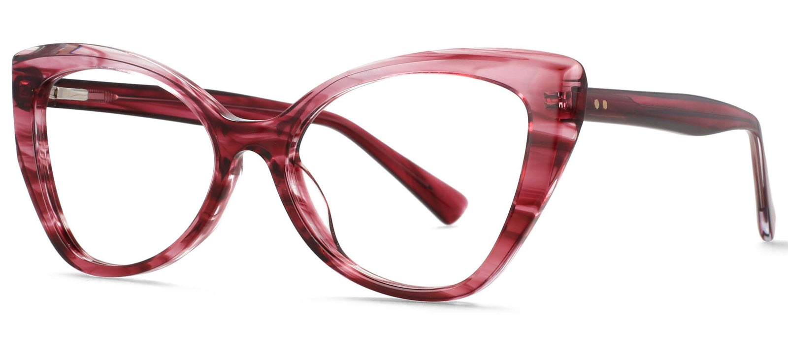 CCspace Women's Full Rim Square Cat Eye Acetate Eyeglasses 55032 Full Rim CCspace PurpleRed China 