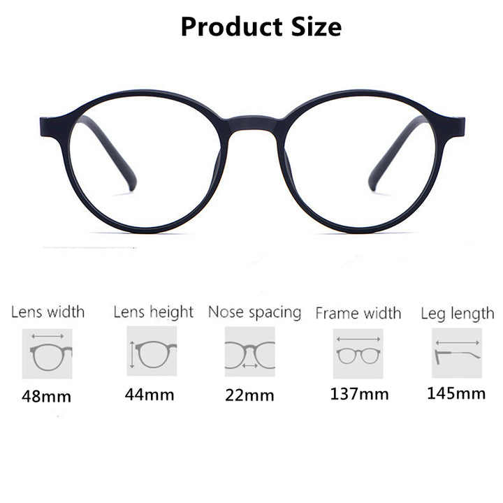 Yimaruil Men's Full Rim Round Rubber Titanium Anti-Blue Light Reading Glasses Y305 Reading Glasses Yimaruili Eyeglasses   