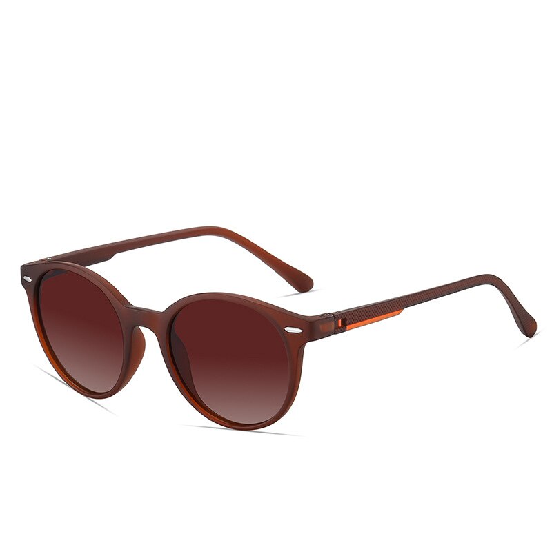 Yimaruili Unisex Full Rim Round Tr 90 Polarized Sunglasses C3008 Sunglasses Yimaruili Sunglasses Dark Tea C5 Other 