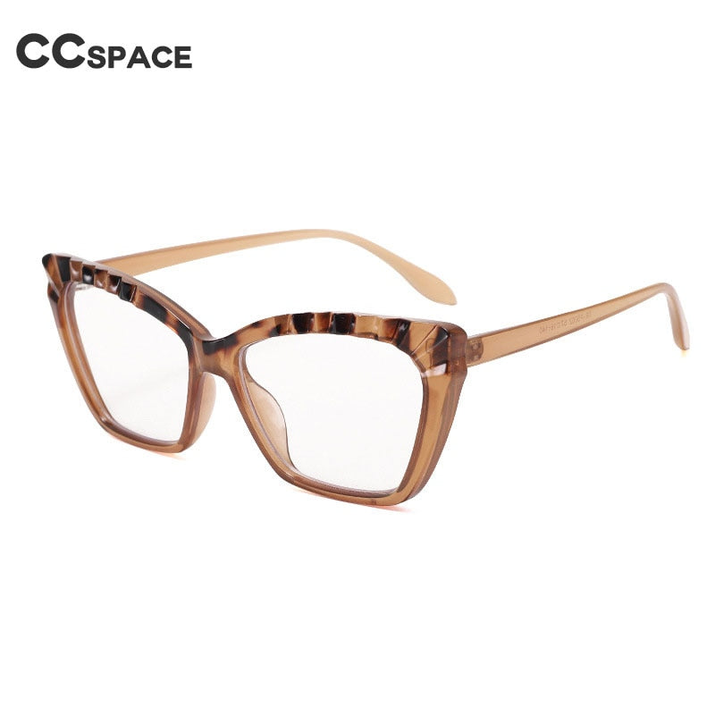 CCspace Women's Full Rim Square Cat Eye Tr 90 Titanium Eyeglasses 55315 Full Rim CCspace   