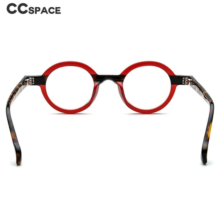 CCSpace Unisex Full Rim Round Acetate Eyeglasses 55101 Full Rim CCspace   