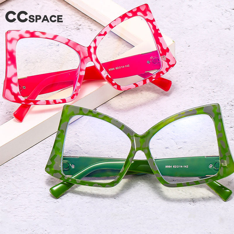 CCspace Women's Full Rim Oversized Square Cat Eye Acetate Eyeglasses 55385 Full Rim CCspace   