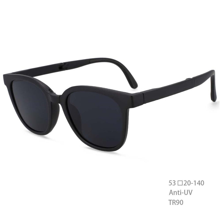 CCSpace Unisex Full Rim Square Tr 90 Resin Foldable Frame Sunglasses 54382 Sunglasses CCspace Sunglasses Black China 54382