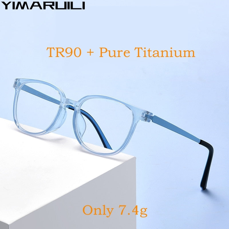 Yimaruili Unisex Children's Full Rim Square  Tr 90 Titanium Eyeglasses 99905t Full Rim Yimaruili Eyeglasses   