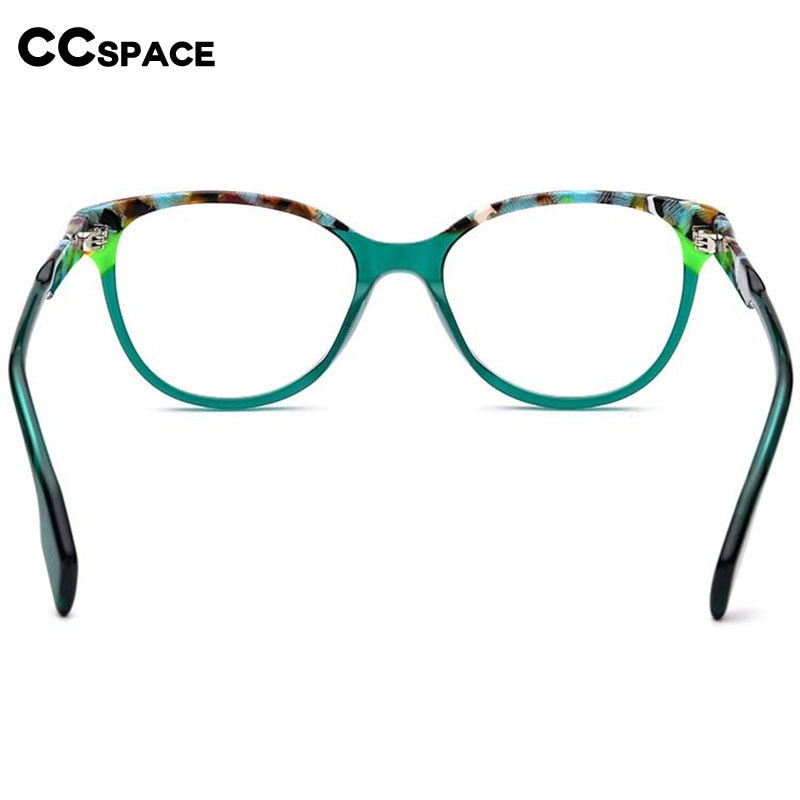 CCSpace Unisex Full Rim Square Cat Eye Acetate Eyeglasses 53152 Full Rim CCspace   