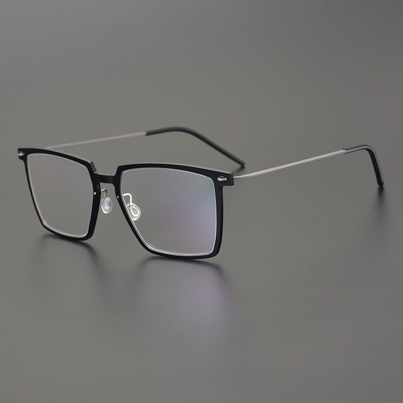 Gatenac Unisex Full Rim Square Acetate Titanium Eyeglasses Gxyj949 Full Rim Gatenac   