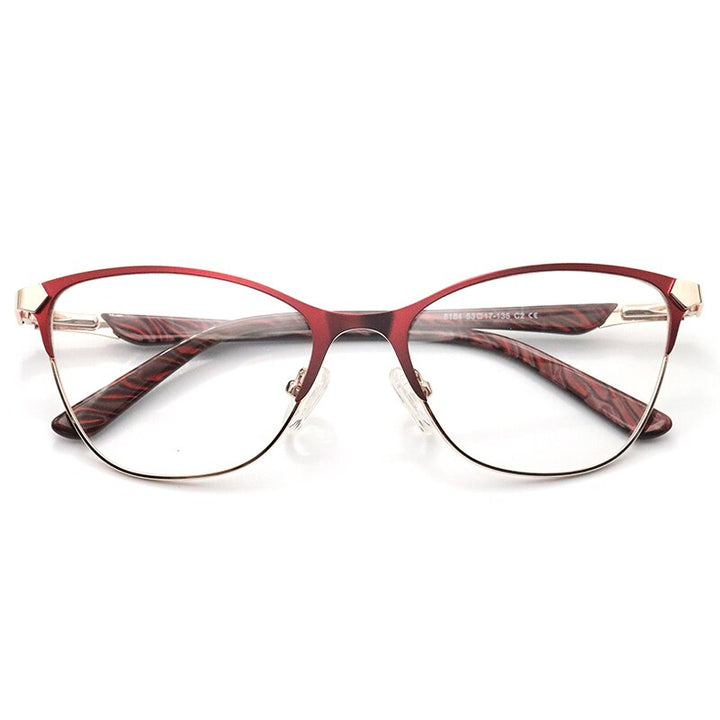 Laoyehui Unisex Eyeglasses Cat Eye Alloy Reading Glasses 8184 Black Red Reading Glasses Laoyehui 0 Red 