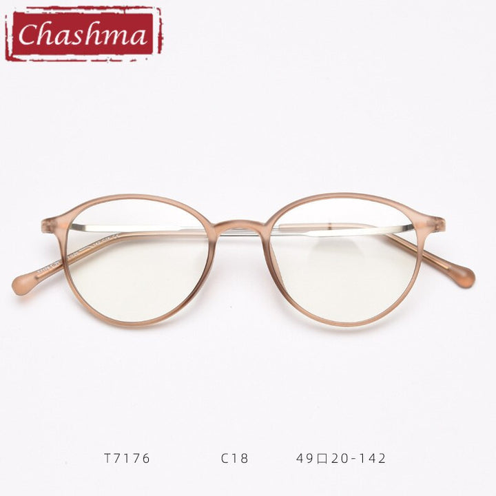 Chashma Round TR90 Eyeglasses Frame Lentes Optics Light Women Quality Student Prescription Glasses For RX Lenses Frame Chashma Ottica Matte Khaki  