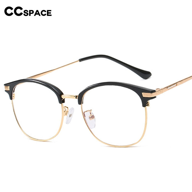 CCSpace Women's Full Rim Round Square Alloy Eyeglasses 54660 Full Rim CCspace   