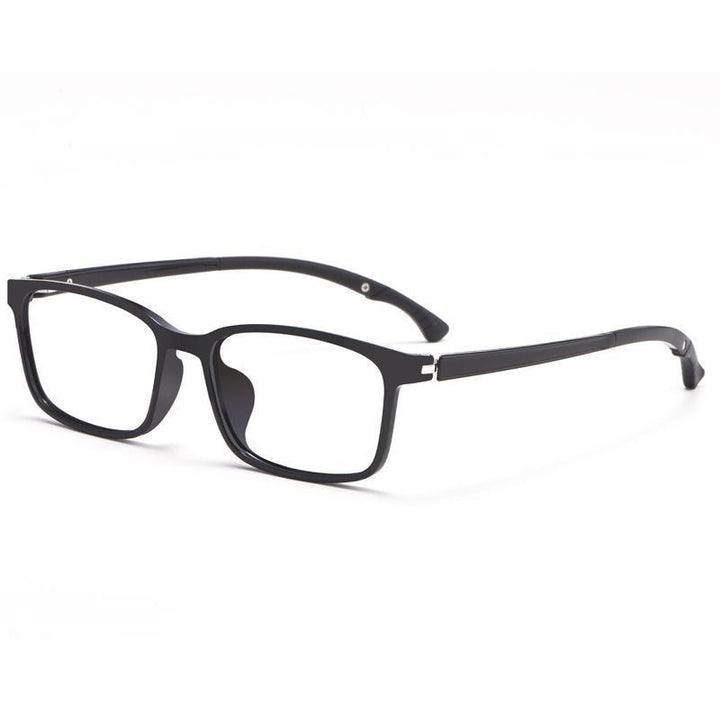 Yimaruili Unisex Full Rim Square Tr 90 Adjustable Temple Eyeglasses 5106 Full Rim Yimaruili Eyeglasses Matte Black  