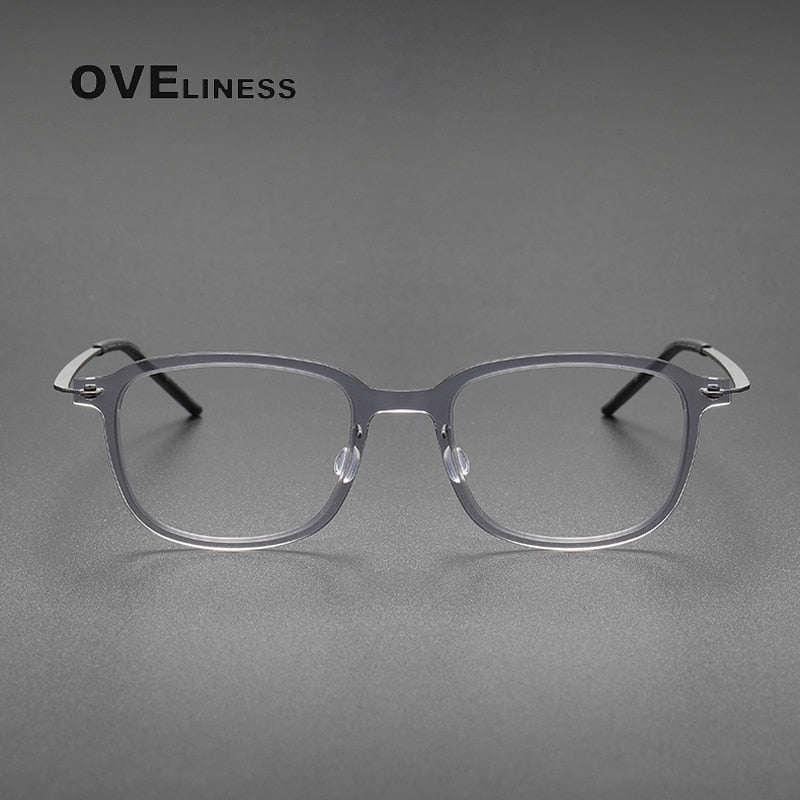 Oveliness Unisex Full Rim Square Acetate Titanium Eyeglasses 6510 Full Rim Oveliness   