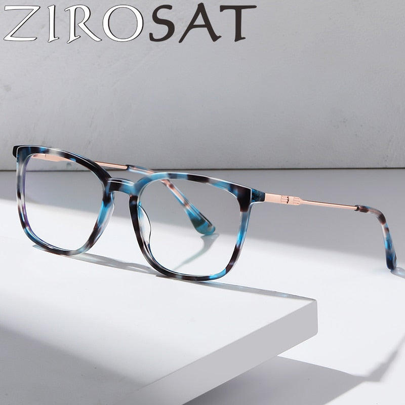 Zirosat Unisex Full Rim Square Acetate Eyeglasses Bj9203 Full Rim Zirosat   
