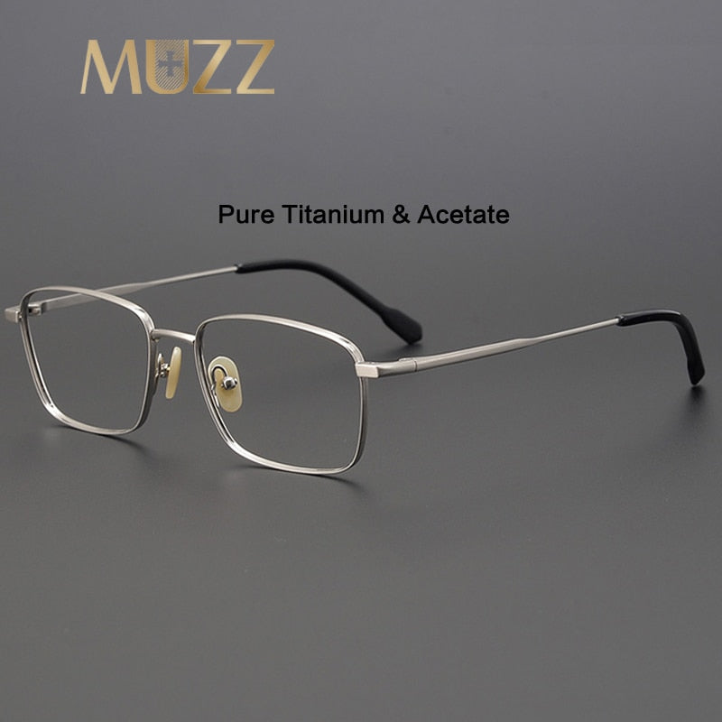 Muzz Men's Full Rim Square Titanium Eyeglasses H9041 Full Rim Muzz   