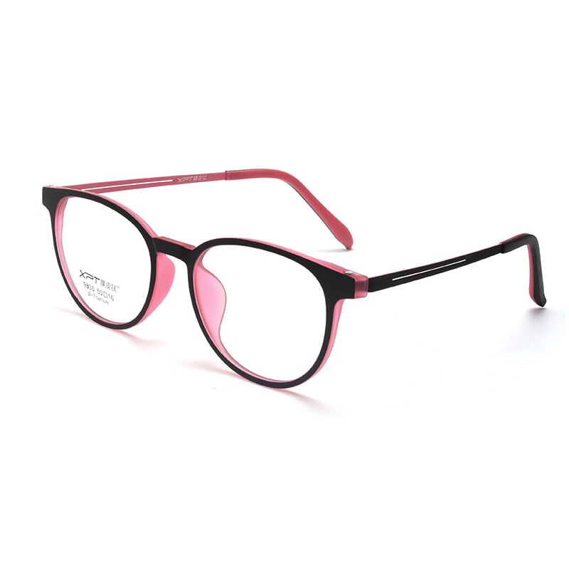 Gmei Unisex Full Rim Round Square Tr 90 Titanium Eyeglasses 9836xp Full Rim Gmei Optical Black Red  