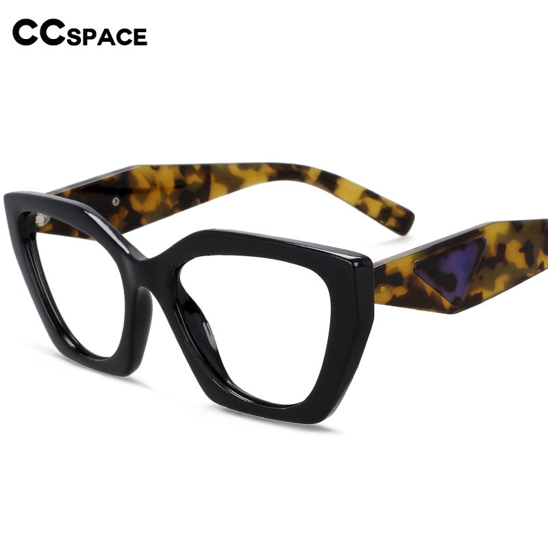 CCSpace Women's Full Rim Cat Eye Acetate Eyeglasses 55405 Full Rim CCspace   