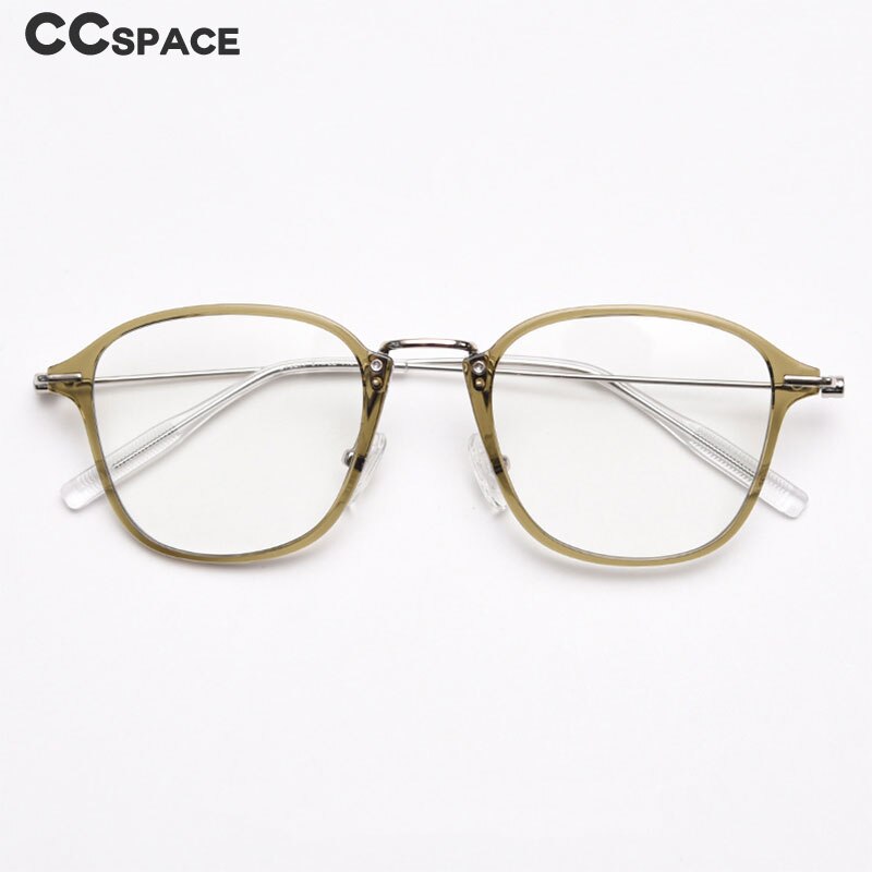 CCspace Unisex Full Rim Square Tr 90 Titanium Eyeglasses 54545 Full Rim CCspace   