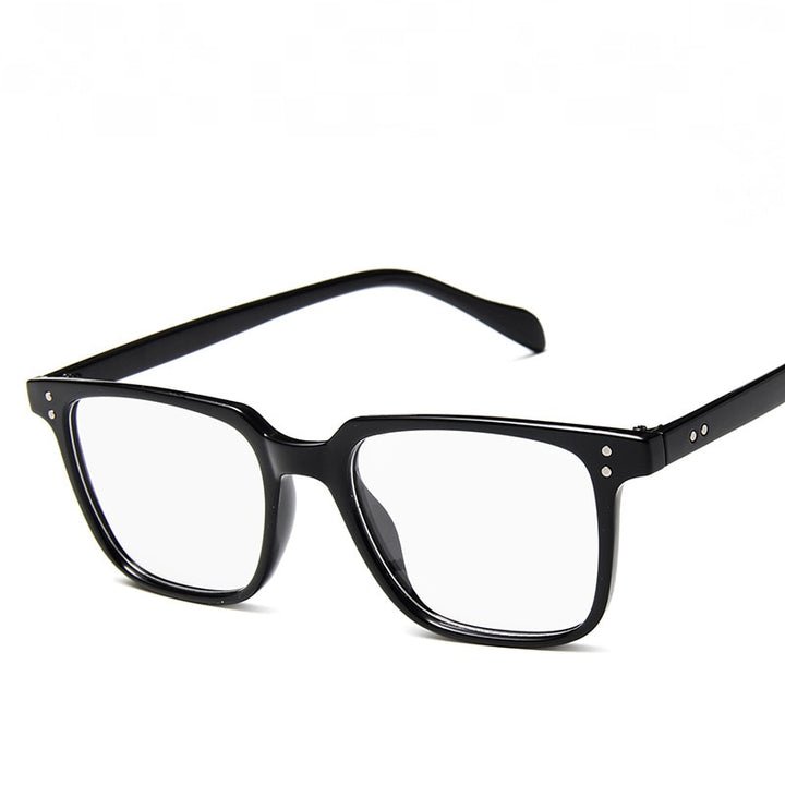 CCspace Unisex Full Rim Square Acetate Eyeglasses 55436 Full Rim CCspace BrightBlack China 