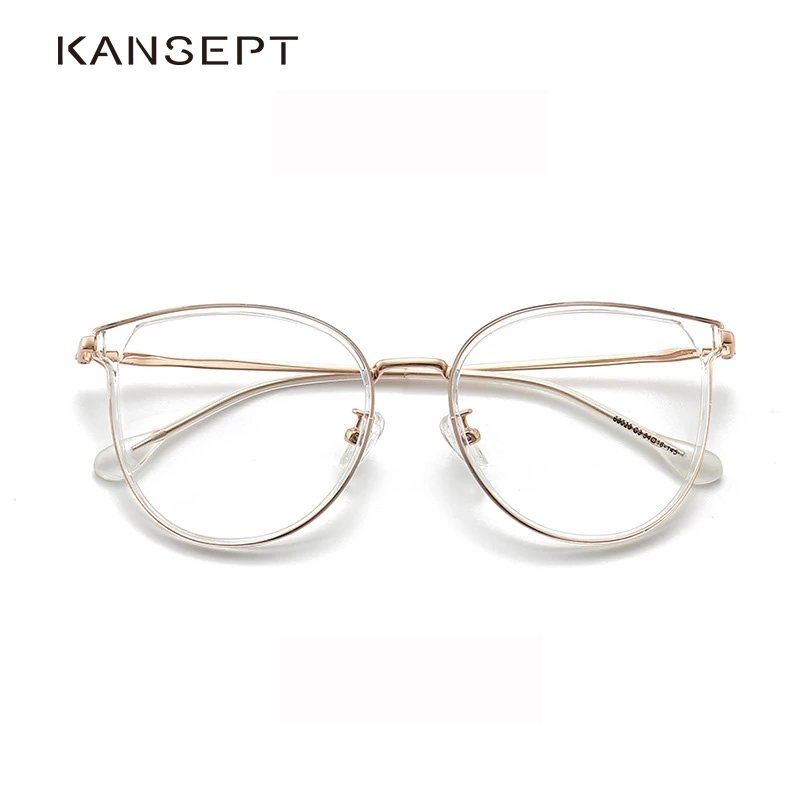 Kansept Women's Full Rim Round Cat Eye Alloy Eyeglasses 68028 Full Rim Kansept   