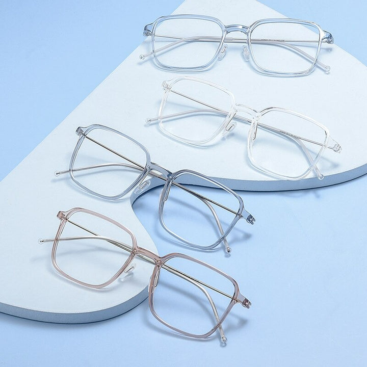 Yimaruili Unisex Full Rim Square Tr 90 Titanium Eyeglasses 5824 Full Rim Yimaruili Eyeglasses   
