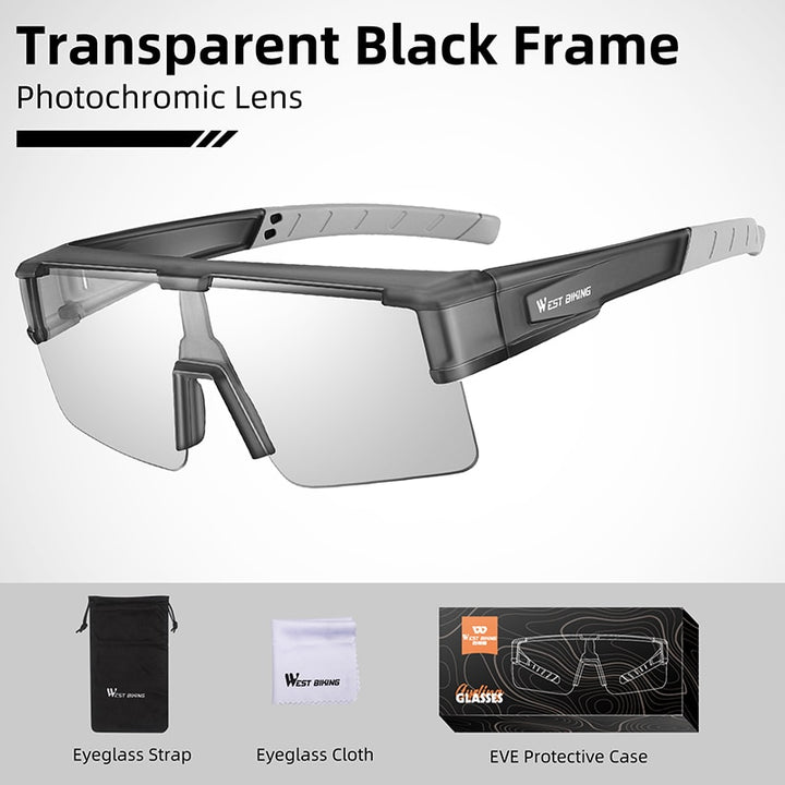 West Biking Unisex Semi Rim Fit Over Myopic Polarized Sunglasses Yp0703144-146 Sunglasses West Biking Photochromic Gray  