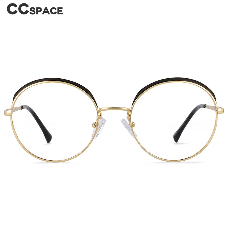 CCspace Women's Full Rim Round Alloy Frame Eyeglasses 54460 Full Rim CCspace   