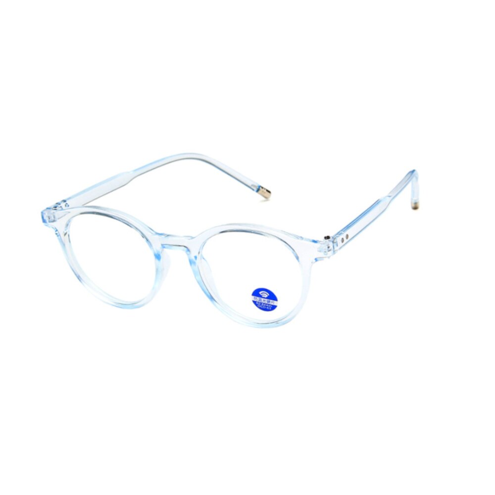 CCSpace Unisex Full Rim Round Resin Frame Eyeglasses 54214 Full Rim CCspace Blue  