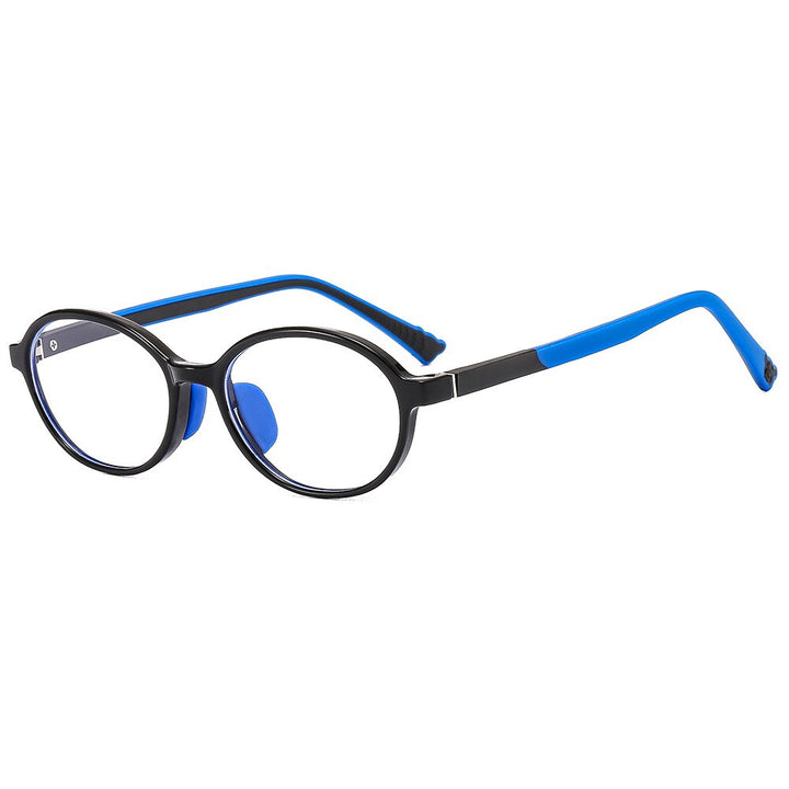 CCSpace Unisex Youth Full Rim Round Silicone Eyeglasses 54674 Full Rim CCspace Black blue China 