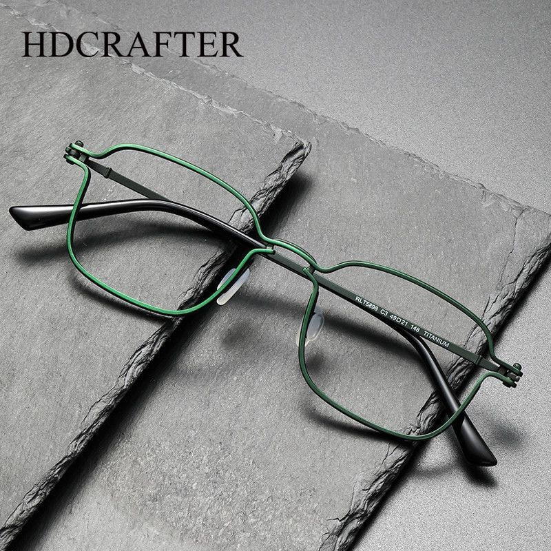 Hdcrafter Unisex Full Rim Large Irregular Square  Eyeglasses 58198 Full Rim Hdcrafter Eyeglasses   