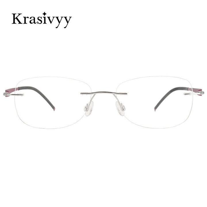 Krasivyy Unisex Rimless Oval Square Screwless Titanium Eyeglasses Kr5004 Rimless Krasivyy   