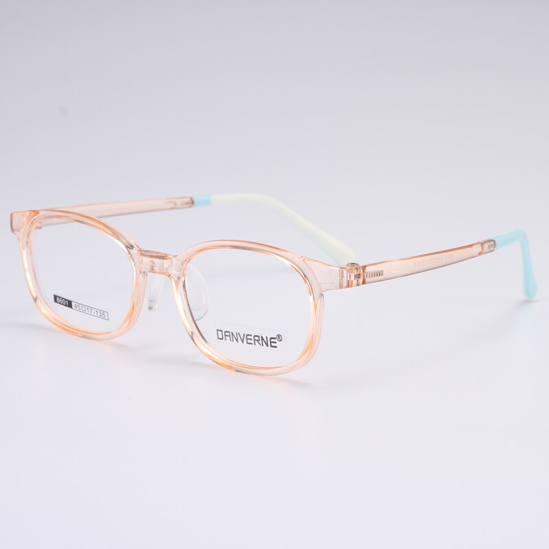 Gmei Unisex Children's Full Rim Round Rectangle Silicone TR90 Eyeglasses 8601 Full Rim Gmei Optical Brown  