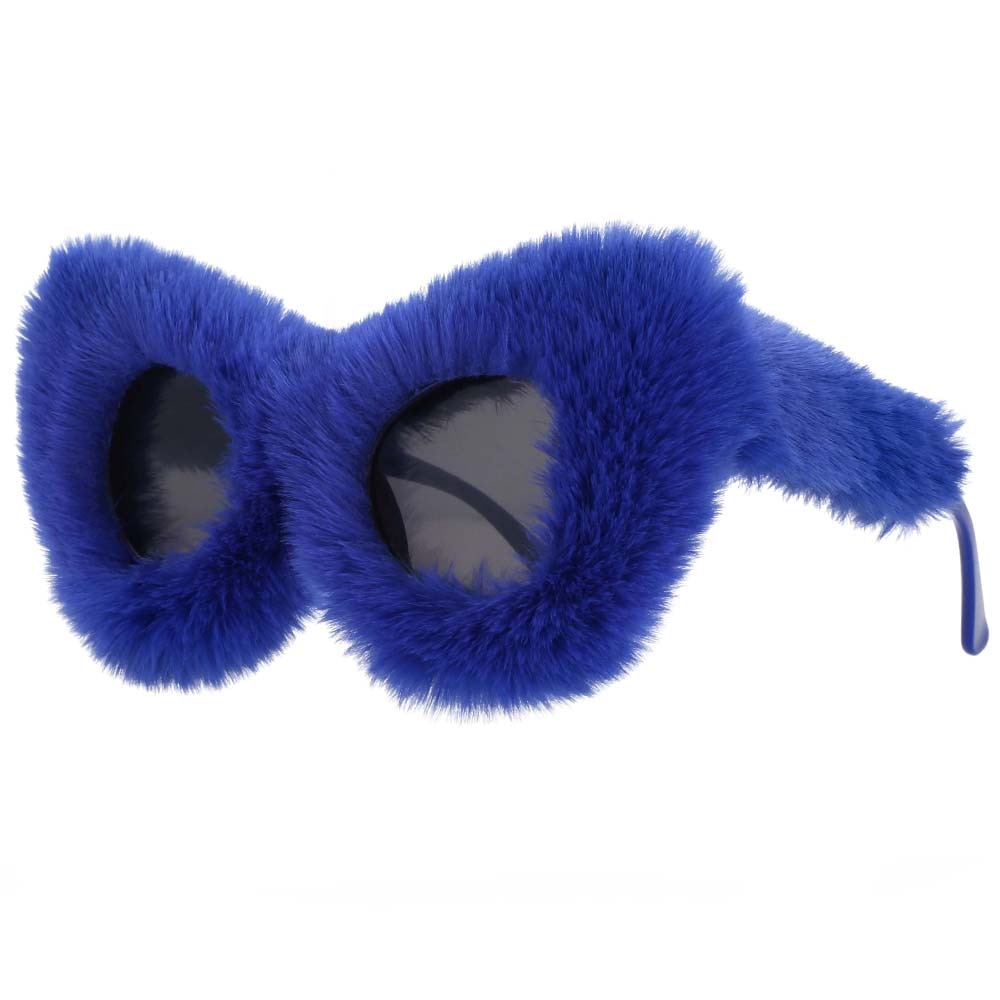 CCSpace Women's Full Rim Velvet/Resin Handcrafted Cat Eye Frame Sunglasses 54190 Sunglasses CCspace Sunglasses blue  