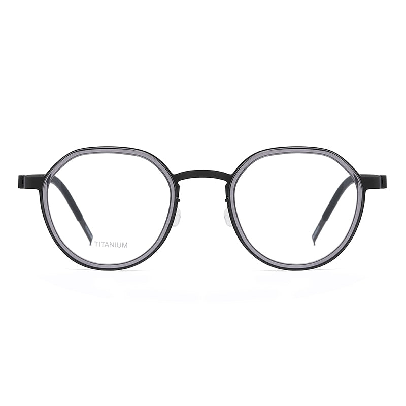 Reven Jate Unisex Full Rim Round Titanium Acetate Eyeglasses 9759 Full Rim Reven Jate   