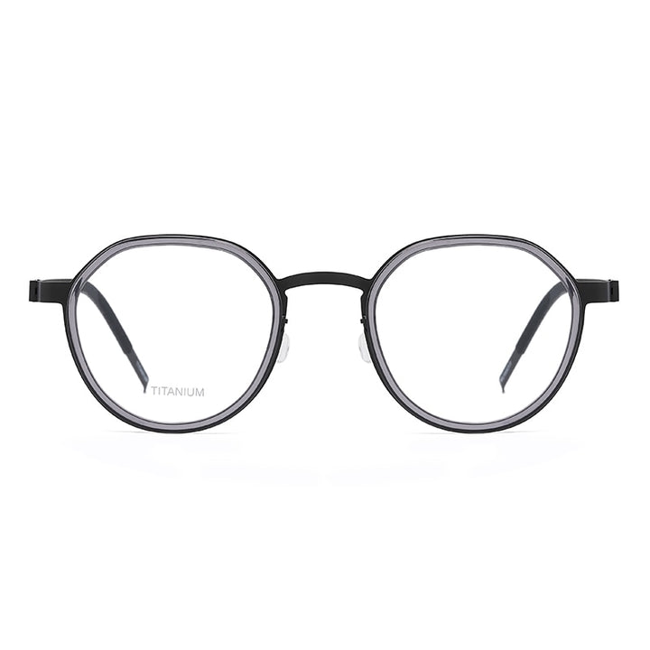 Reven Jate Unisex Full Rim Round Titanium Acetate Eyeglasses 9759 Full Rim Reven Jate   