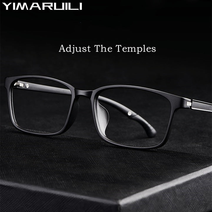 Yimaruili Unisex Full Rim Square Tr 90 Adjustable Temple Eyeglasses 5106 Full Rim Yimaruili Eyeglasses   
