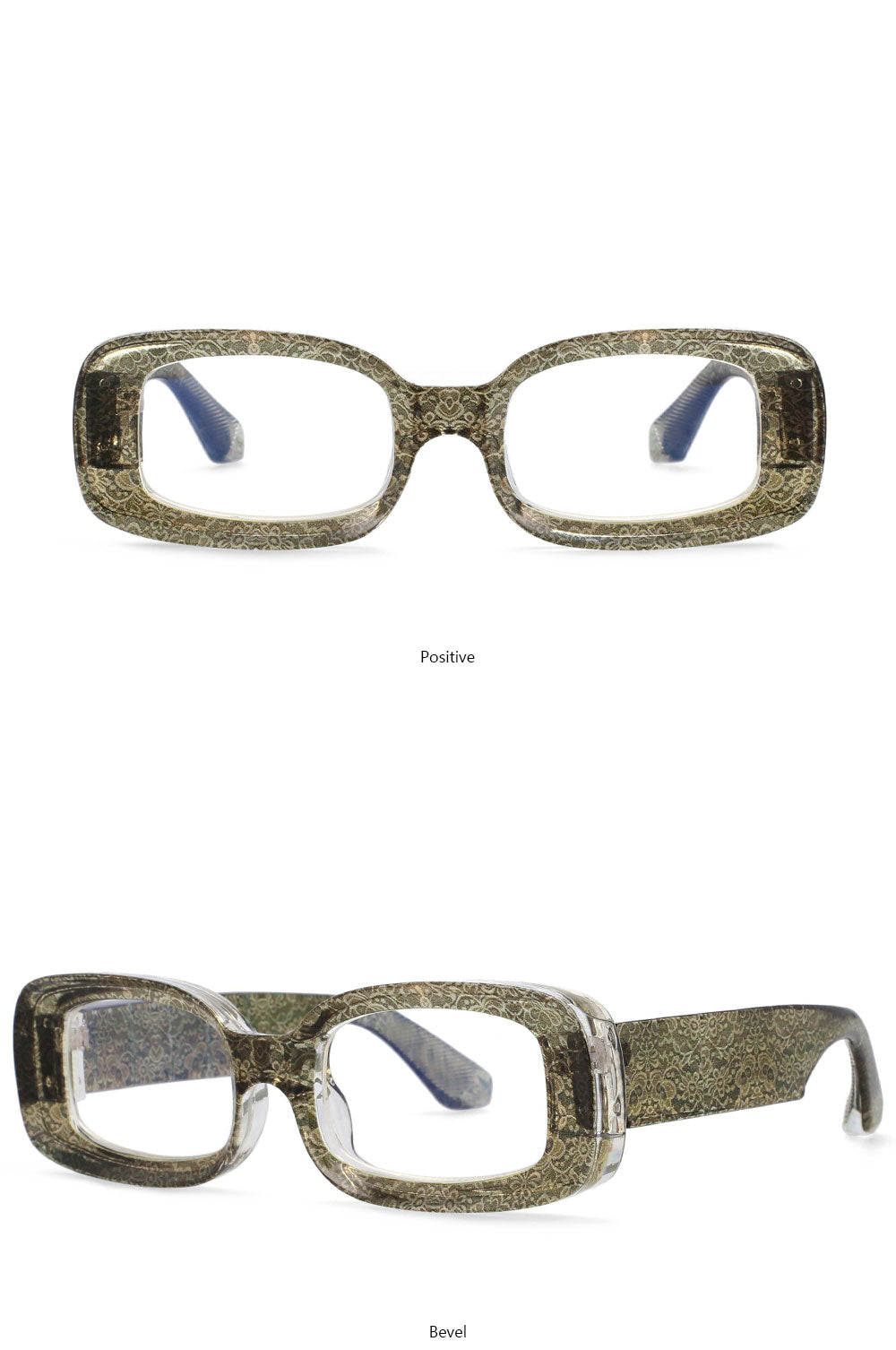 CCspace Unisex Full Rim Rectangle Resin Frame Punk Eyeglasses 54430 Full Rim CCspace   