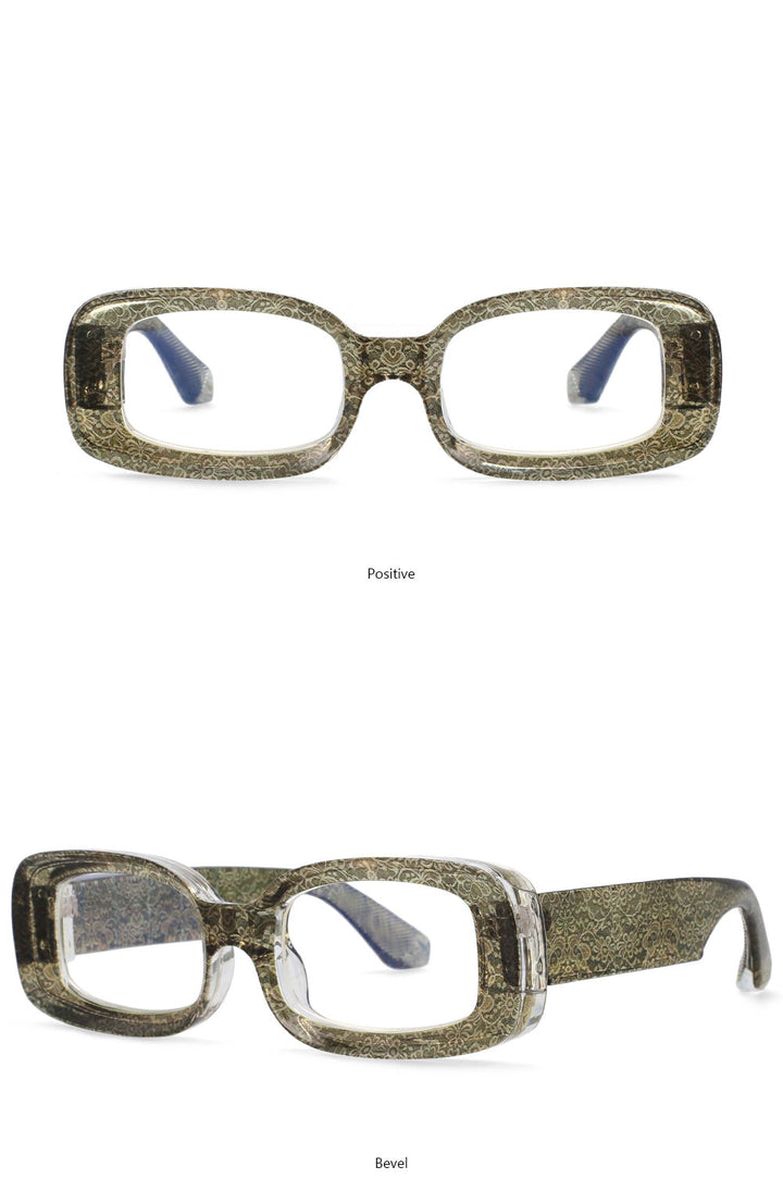 CCSpace Unisex Full Rim Rectangle Resin Frame Punk Eyeglasses 54430 Full Rim CCspace   