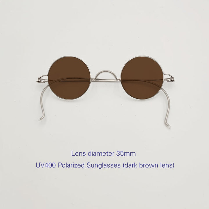 Yujo Unisex Full Rim 35mm Round Stainless Steel Handcrafted Eyeglasses Customized Lens Options Full Rim Yujo C3  