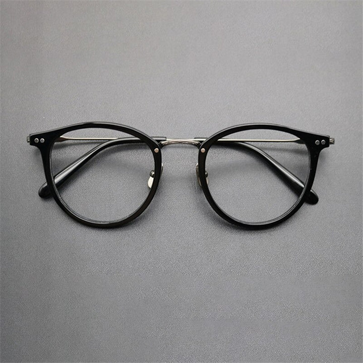 Cubojue Unisex Full Rim Oval Round Titanium Reading Glasses Reading Glasses Cubojue 0 no function black grey 