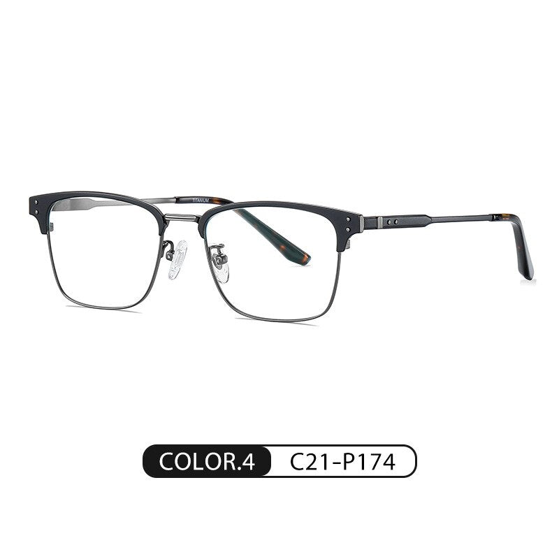 Bclear Unisex Full Rim Square Eyebrow Line Titanium Eyeglasses Wd916 Full Rim Bclear Black Gray  