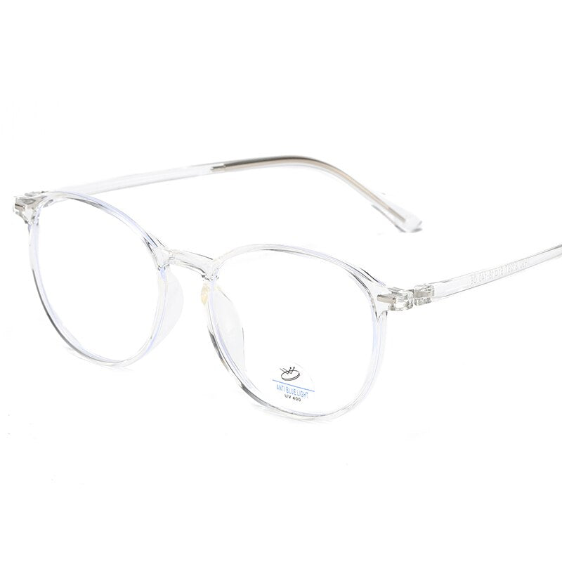 Reven Jate Women's Full Rim Round Square  Tr 90 Alloy Frame Eyeglasses 81267 Full Rim Reven Jate transparent  